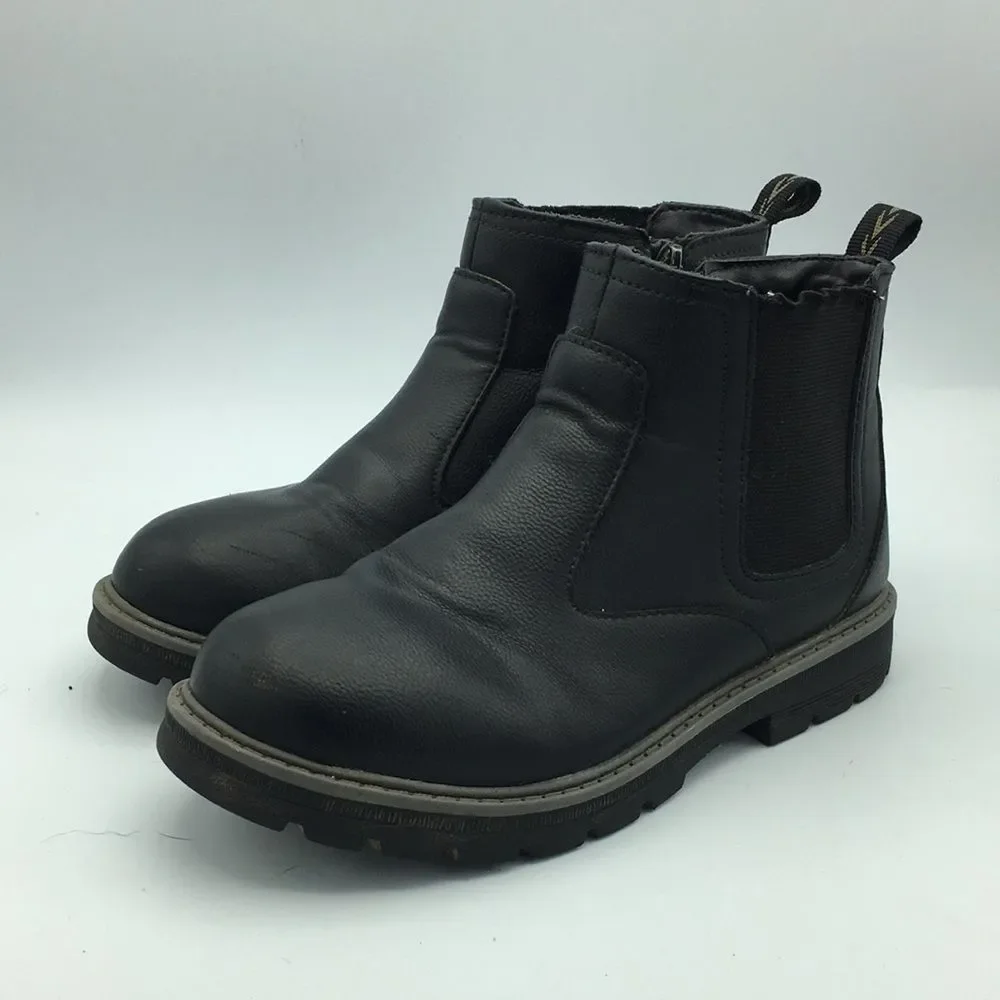 wonder nation Black Chelsea Ankle Boots Stretch Youth size 3 Unisex